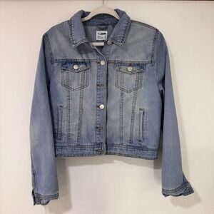 Cisono Denim Collection Jacket Women Large Blue Large Wash Button Up | Classic